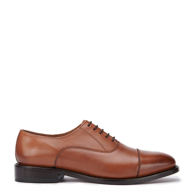Classic Design Leather Cap Toe Oxford Shoes
