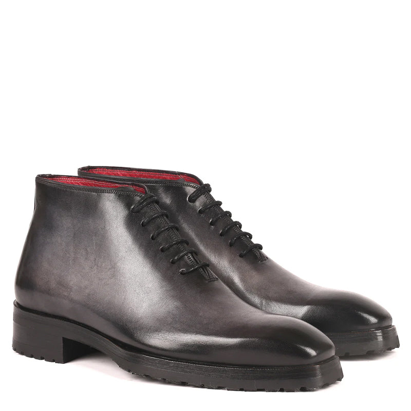 Classic Handmade Stylish Leather Ankle Boot Grey