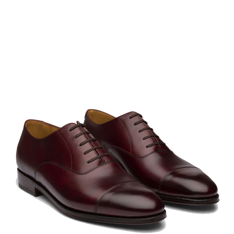 Classic Design Captoe Plain Leather Oxford Shoe Brown