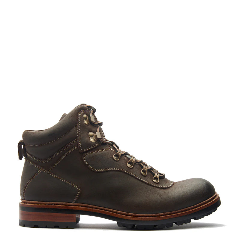 Leather Lace Up Mid Top Ankle Boots For Men