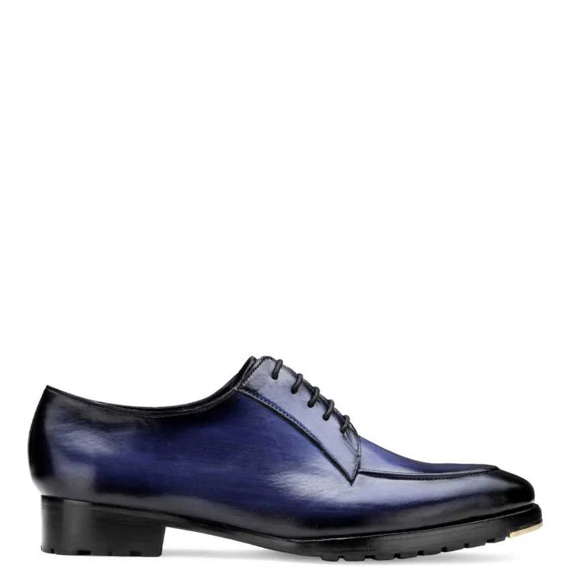 Captain Designer Leather Derby Shoe Blue