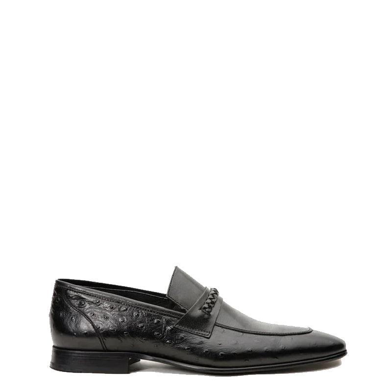 Black Leather Dress Loafer Men Shoe