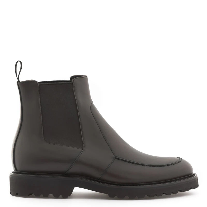 Mid-Top Luxury Fashion Leather Chelsea Boot Brown