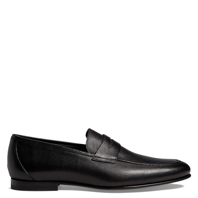 Premium Leather Penny Black Loafer For Men