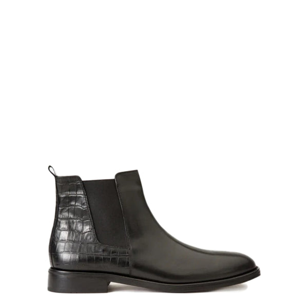Alligator Textured Leather Boots