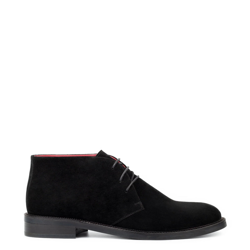 Classic Suede Leather Chukkas Black Boot For Men