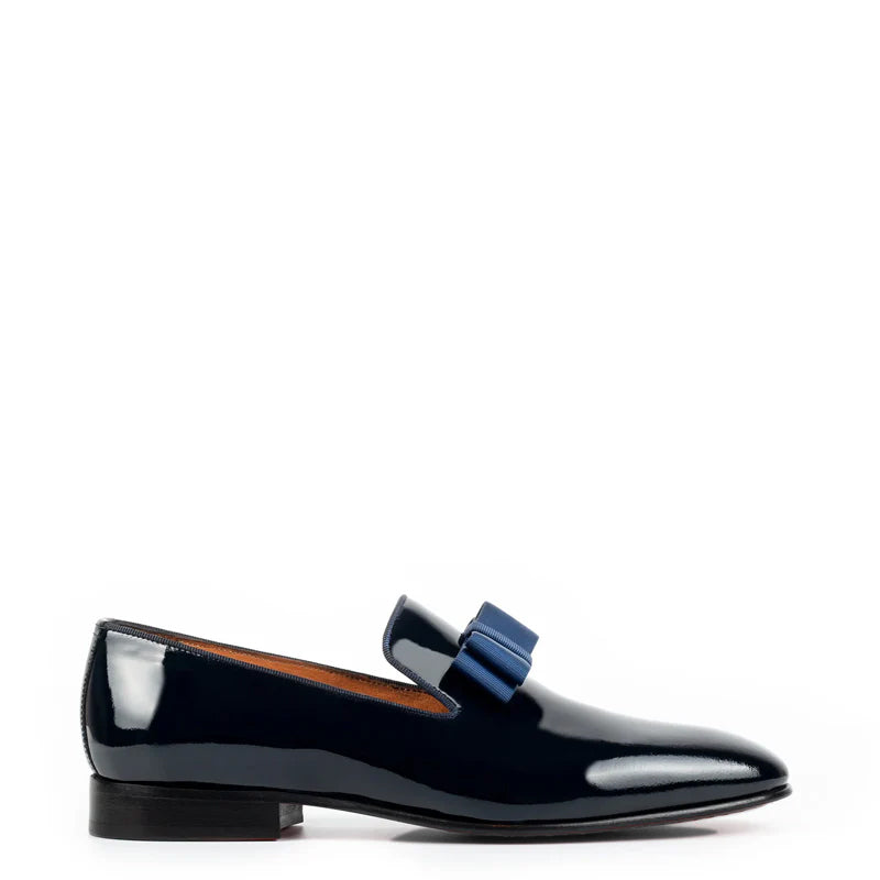 Pure Leather Patent Shiny Blue Loafer