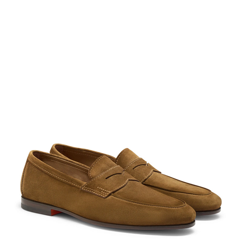 Men Nes Blue Suede Penny Loafers N Classic Slip On