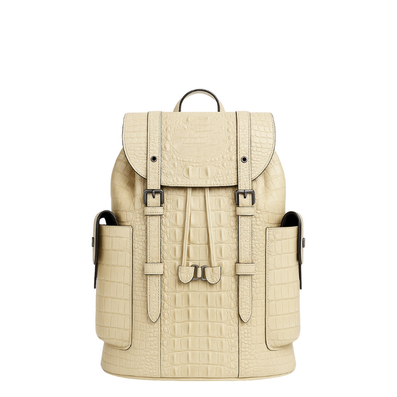 Italain Croco Leather Casual Travel Backpack