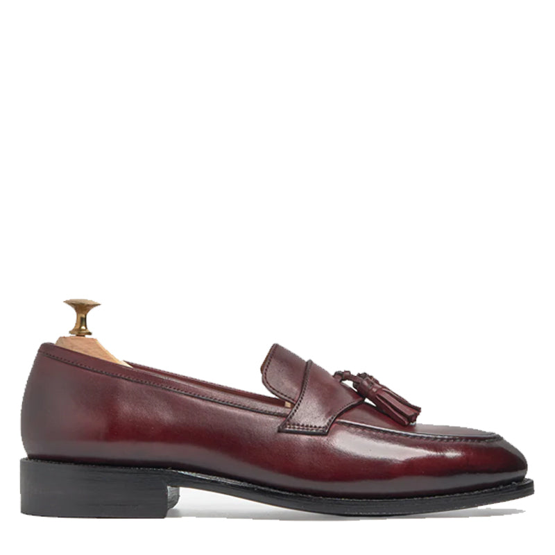 Beatrice Wine Tassel Loafers