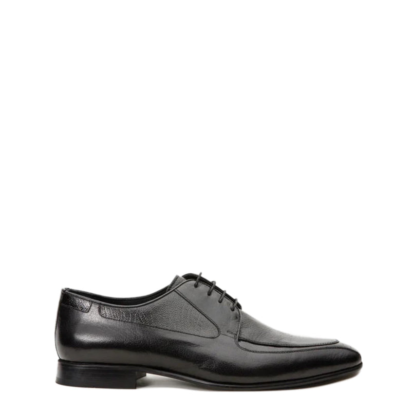 Black Leather Derby Men Shoe