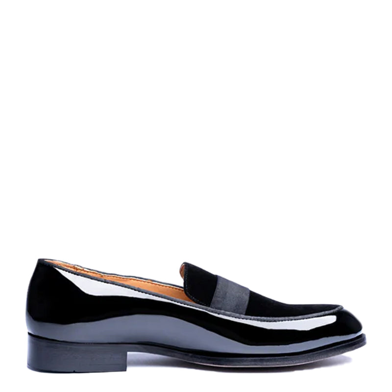 Upper Suede Patent Shiny Leather Black Loafer 5/39 / Black / Rubber Sole