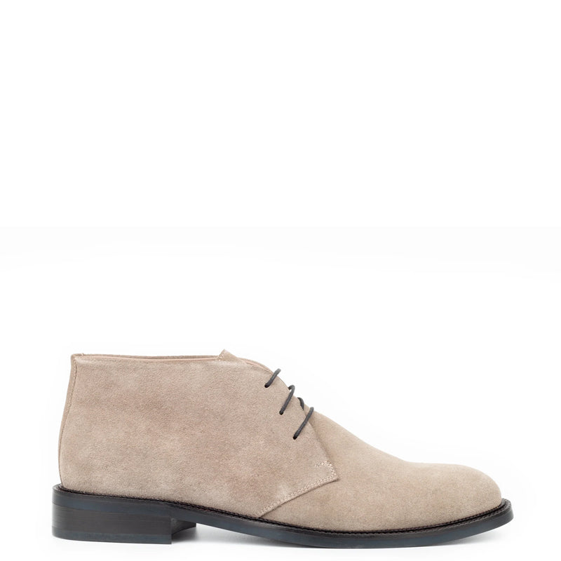 Suede Classic Leather Chukkas Off White Boot For Men
