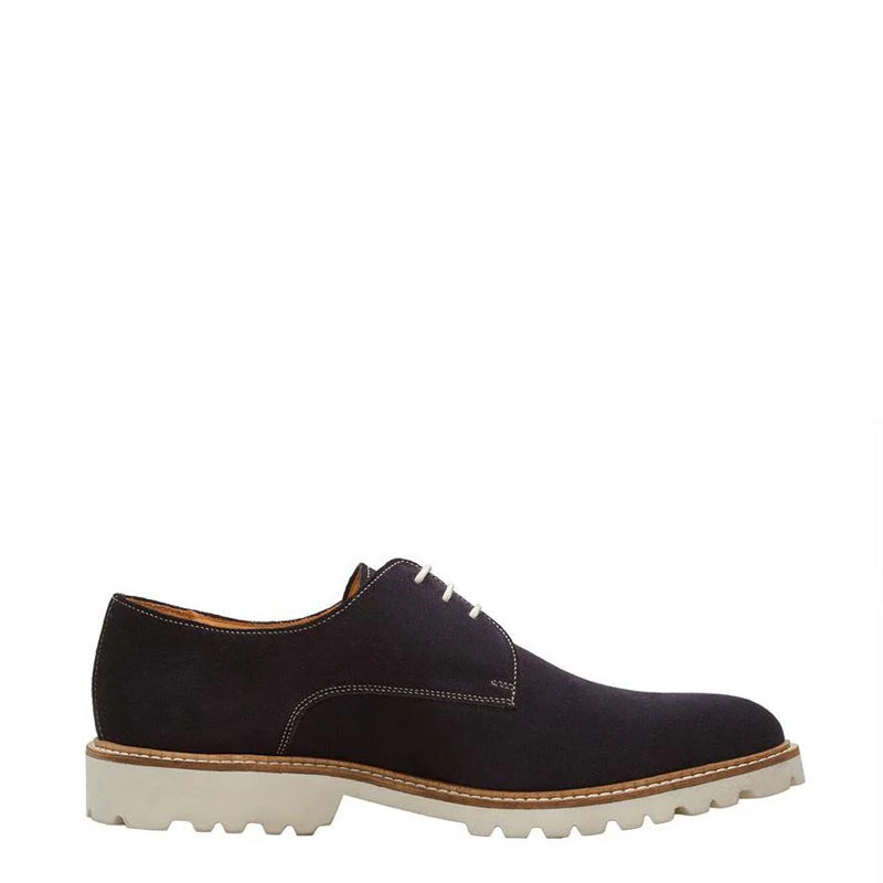 Classic Suede Leather Formal Derby Shoe Blue