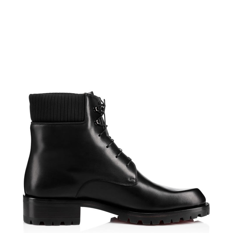 Polished Leather Handmade High Top Ankle Black Boot