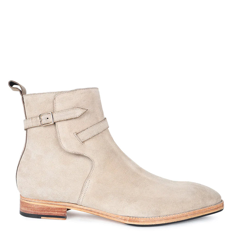 Men Suede Handmade Leather Jodhpur Ankle Boot Beige