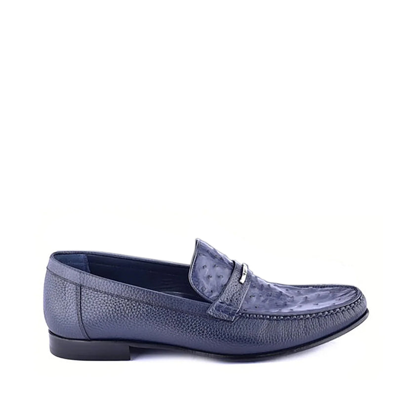 Exotic Ostrich Deer Skin Moccasins Loafers