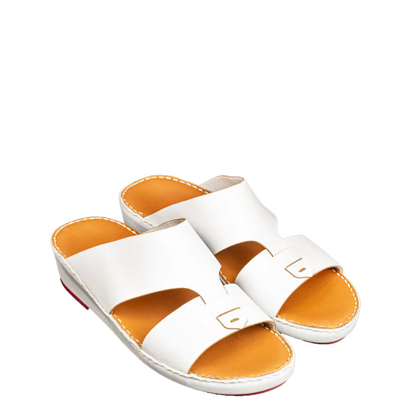 Leather Stich Comfort Arabic White Sky Sandal