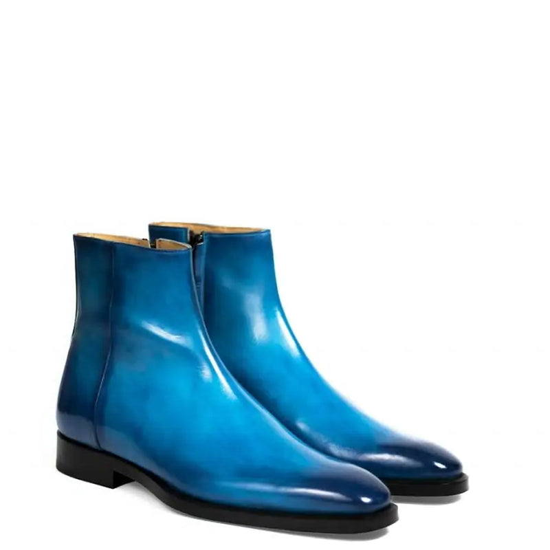 Midnight Classic Shiny Leather Side-Zipper Brown Boot