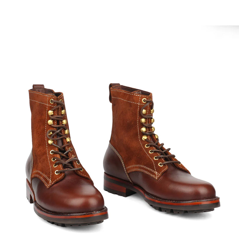 Premium Leather Lace Up Combat Ankle Boots