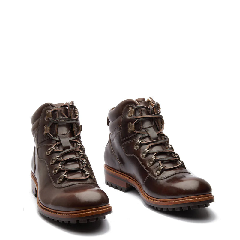 Leather Lace Up Mid Top Ankle Natural Boot For Men
