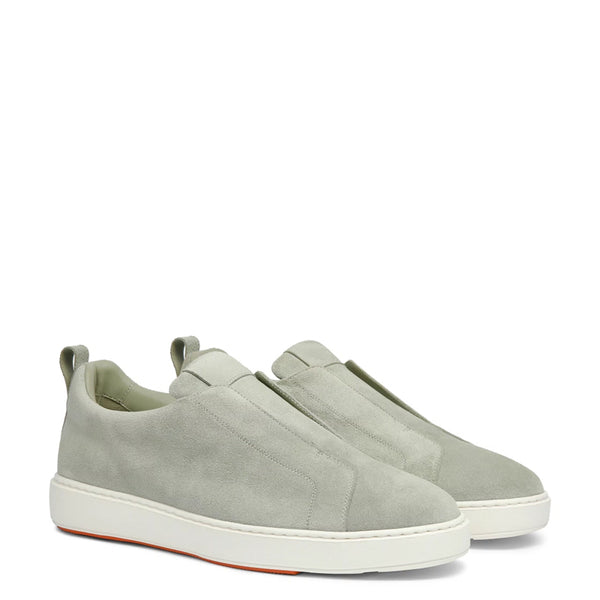 Men Suede Triple Stitch Slip-On Sneakers