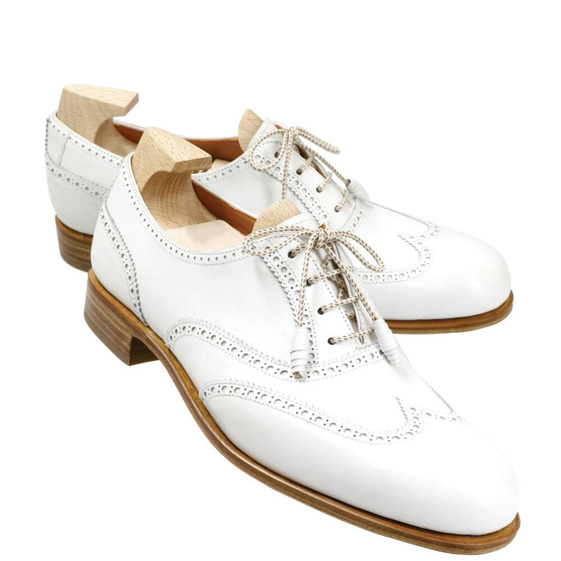 Wingtip Leather Royale Oxford White Shoe