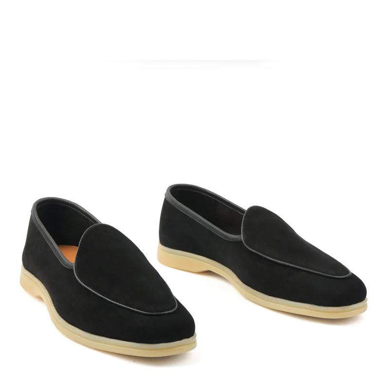 Suede Leather Solid Brown Loafer For Men