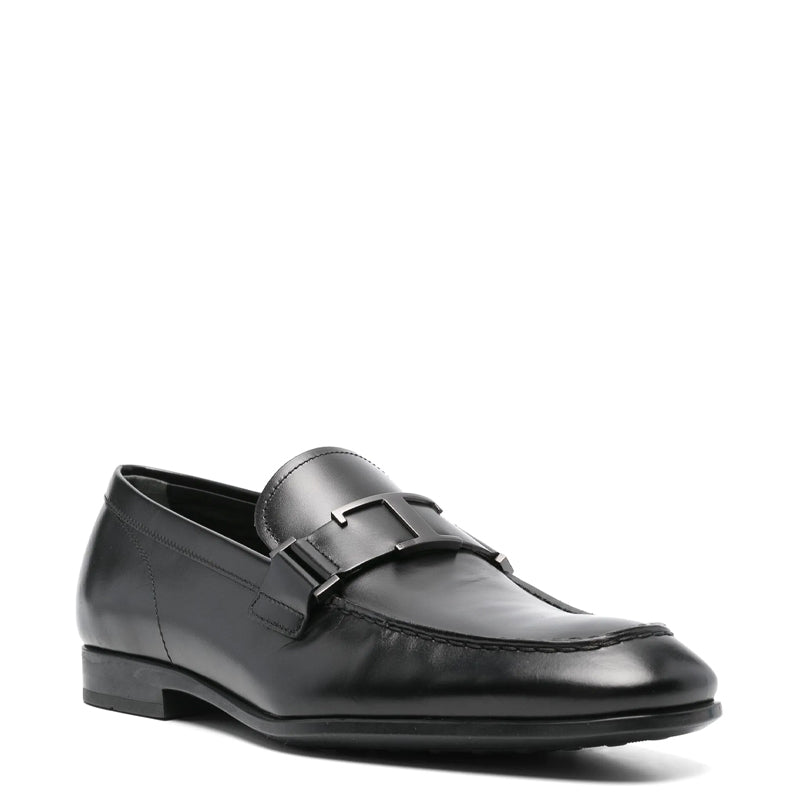 Penny Plaque Shiny Leather Black Loafer