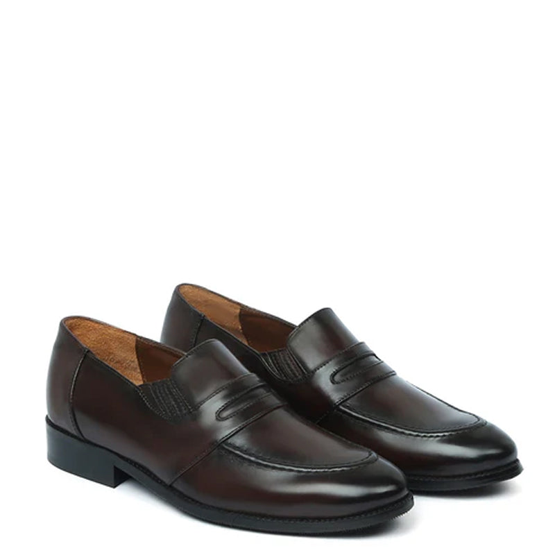 Blue Leather Penny Loafer For Men