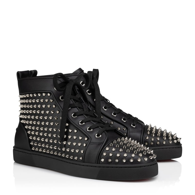 Men Casual Leather Lace-Up High Sneakers