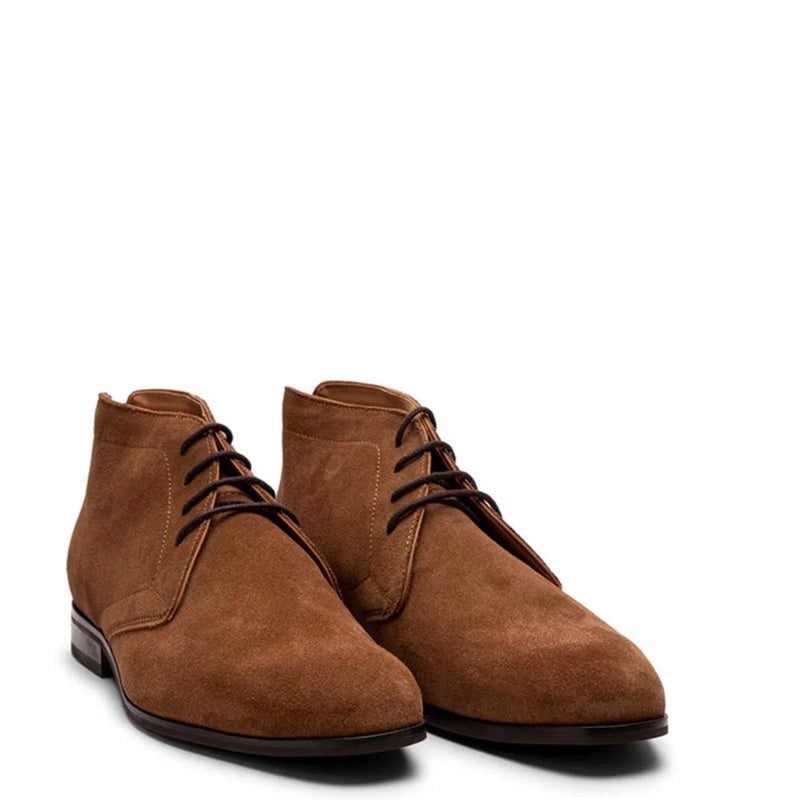 Men Plain Suede Leather Lace-Up Chukkas Green Boot