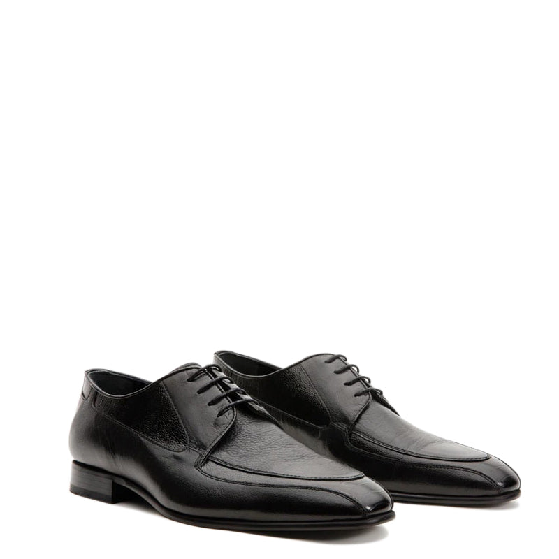 Black Leather Derby Men Shoe