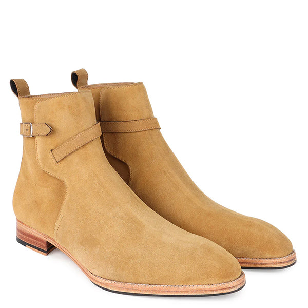 Men Suede Handmade Leather Jodhpur Ankle Boot Tan
