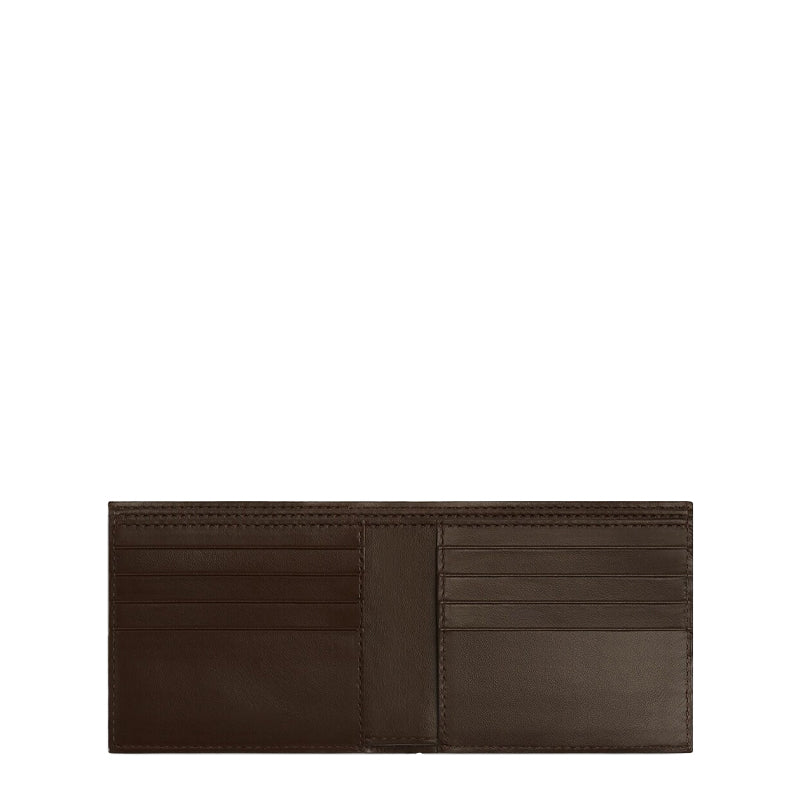Leather Double Fold Bifold Black Wallet