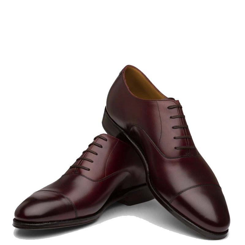 Classic Design Captoe Plain Leather Oxford Shoe Brown