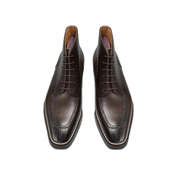 Premium Split Toe Leather Derby Ankle Boot