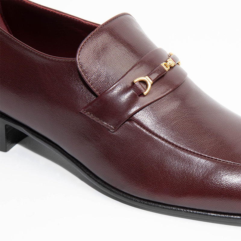 Leather Men Horsebit Loafers Shoes With Buckle