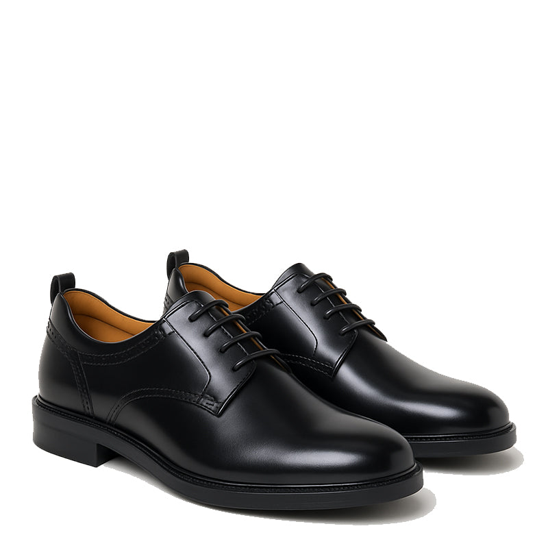 Obsidian Black Leather Lace-up Formal Shoe
