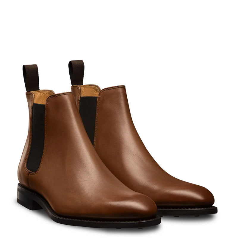 Polished Leather Handmade Luxury Chelsea Boot Tan