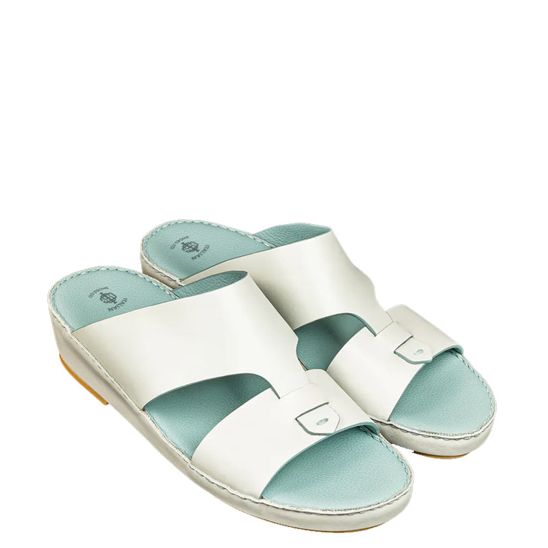 Leather Stich Comfort Arabic White Sky Sandal