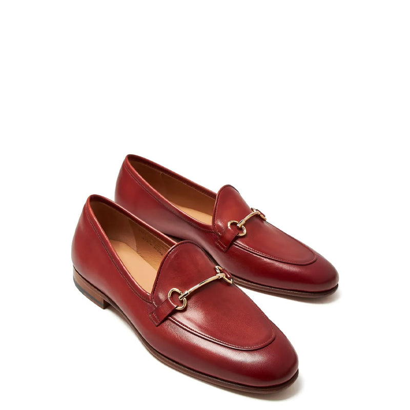 Scarlet Buckle Leather Burgundy Loafer