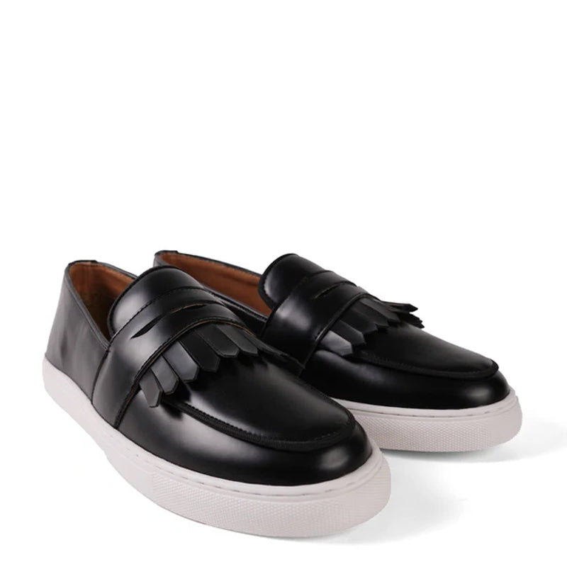 Premium Slip-ON Leather Sneaker With Fringe
