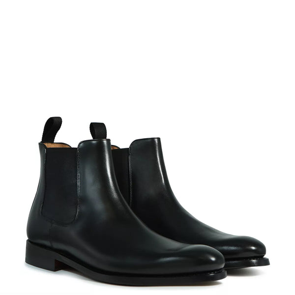 Classic Midnight Shiny Leather Chelsea Boots