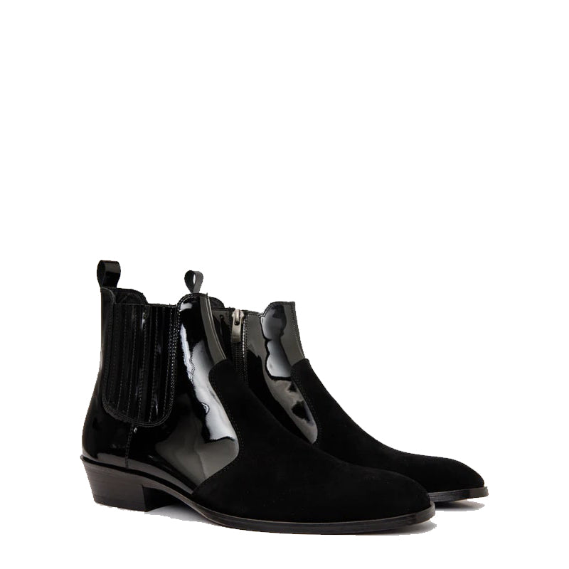 Black Suede Leather Men s Ankle Boot