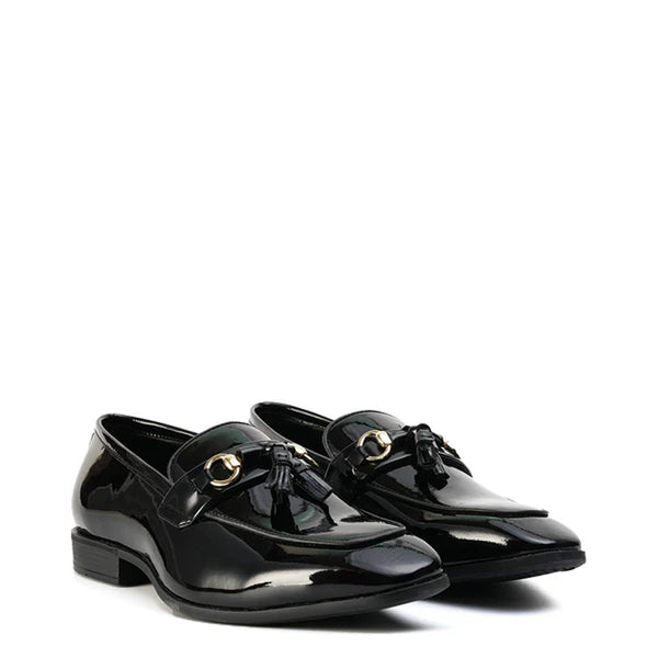 Patent Shiny Leather Horsebit Buckled Tassel Loafer