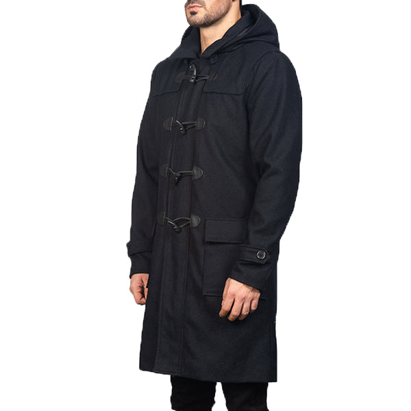 Drake Leather Hooded Coat For Men