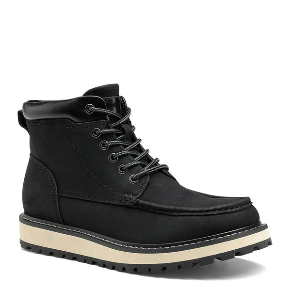 Mens Moc Toe Boot Fashion Comfort Casual Wedge Boot