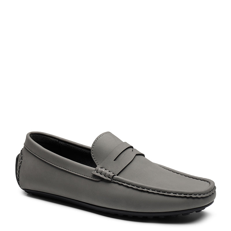 Heritage Style Suede Moc Toe Penny Loafer Black