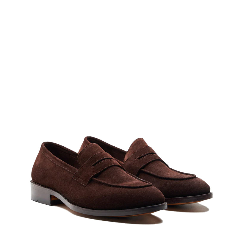 Penny Suede Leather Dark Brown Loafer For Men